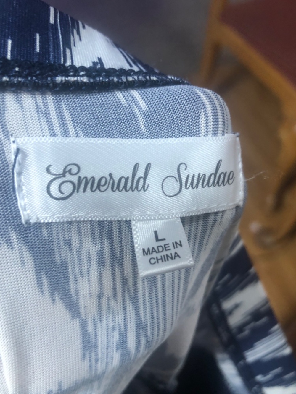 Emerald Sundae Blue And White Long Dress Size Large - Picture 4 of 4